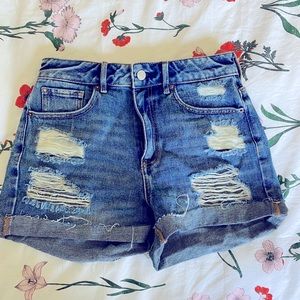 PAC sun distressed denim shorts